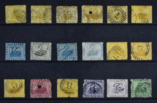 Western Australia,  52 Older Stamps For Identification,  Mainly.