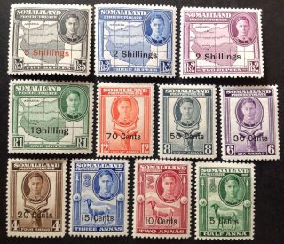 Somaliland Protectorate 1951 Full Set Of 11 Stamps To 5 Shillings Hinged