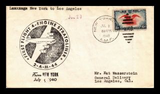 Dr Jim Stamps Us York First Flight Air Mail Cover Am 2 Am 44 Los Angeles