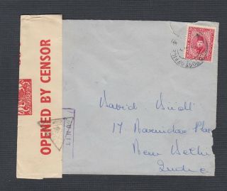 Egypt 1941 Wwii Censored Cover Field Post Office Cds To Delhi India