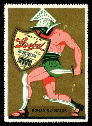 Usa Poster Stamp - Advertising - Beer - Goebel Brewing Co. ,  Detroit - Roman