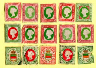 Large Number Of Heligoland Stamps - Many Duplicates.