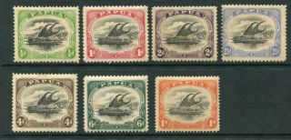 Papua 1907 - 10 Mh To 1 Shilling Sg47/58 7 Stamps Cat £145