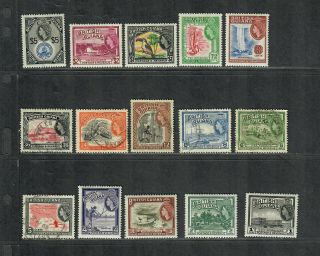 Brit Guiana Sc 253 - 267 M,  U/lh/vf,  Complete Set,  Cv.  $83.  55