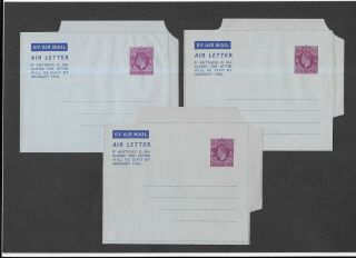 Gb Postal Stationery Kgvi 6d Purple Air Mail Letter Sheets H&b Ap4a,  B & C