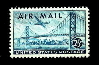 Us Air Mail Sc C 36 25 C Airmail Stamp Nh - Crisp Color - Centered - Gem