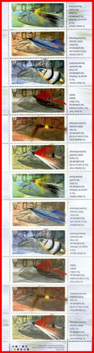 Canada Stamp Full Booklet (bk207) 1720b (1715 - 20) - Fishing Flies (1998)