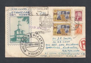 Russia Ussr 1961 Multiple Issues On Registered Cover Stanislaw To Australia