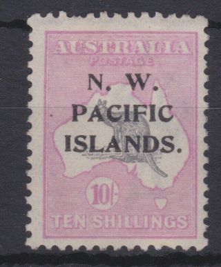 Png428) Guinea 1919 Nwpi Overprint On 10/ - Grey & Bright Pink Kangaroo Sg117