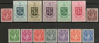 St Lucia 1949 Kgvi Currency Set Of Stamps Value To $4.  80 Lightly Hinged