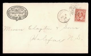 Dr Who 1903? Canada Valleyfield Fancy Cancel Advertising Cotton Co E41120