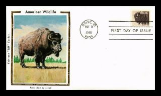 Us Cover Buffalo American Wildlife Fdc Colorano Silk Cachet
