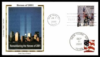 Mayfairstamps Us Fdc 2002 Heroes 2001 Colorano Silk Unsealed First Day Cover Wwb