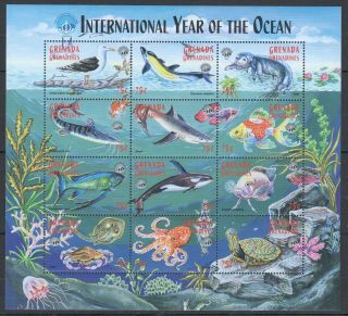 V1575 Grenada Fauna Marine Life International Year Of The Ocean 1sh Mnh Stamps