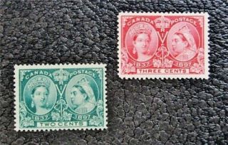 Nystamps Canada Stamp 52 53 Og H $43