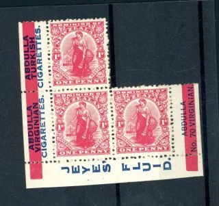 Zealand 1d Universal Booklet Stamps (black Print On Reverse) (o127)