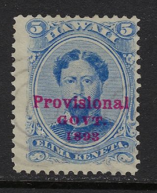 Hawaii Scott 59 1893 5 Cent King Kamehameha Overprint Issue Vg