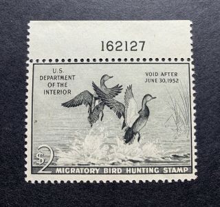 Wtdstamps - Rw18 1951 Plate - Us Federal Duck Stamp - Og Nh
