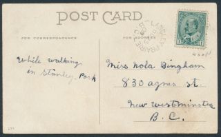1909 Langley Prairie Bc Split Ring Oc 25 09 On Post Card