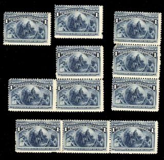 Us,  Scott 230,  1 Cent Columbian,  11 Nh Stamps,  Gum