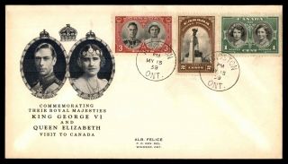 Canada Kingston On 1939 Fdc Royal Visit First Day Cover