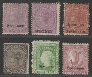 South Wales Queen Victoria Specimen Overprint Selection To 1sh /