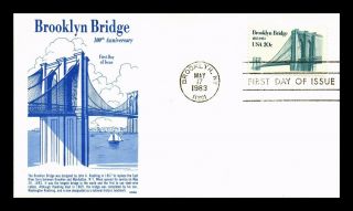 Us Cover Brooklyn Bridge 100th Anniversary Fdc Gamm Cachet