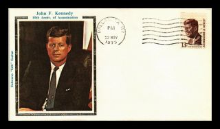 Dr Jim Stamps Us John F Kennedy Assassination 10 Years Colorano Silk Cover 1973