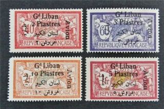 Nystamps French Lebanon Stamp C5 - C8 Og H $53