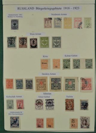 Russia Local Post Office Stamps Good Selection Of Early Issues On 1 Page (r79)