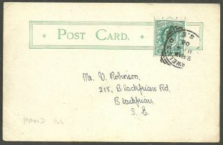 HAND ILLUSTRATED POST CARD 1/2D EDVII CAMBERWELL 1903 LANDSCAPE LOCH KATRINE 2