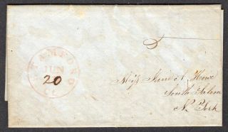 1848 Stampless Letter Stamford Ct To South Salem Ny Pc298