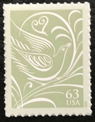 2006 Scott 3999 - 63¢ - Our Wedding - Dove - Single Booklet Stamp - Nh