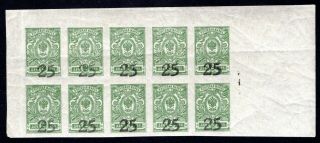 Russia 1918 Don Block Of 10 Stamps Kramarenko 7 Mnh Cv=300$