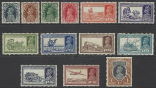 India 1937 Kgvi Set Complete To 1r Fine And Fresh Mlh Sg 247 - 259 Cat £121