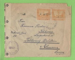 Paraguay - Wwii 10c X 2 On Censored Cover To Germany