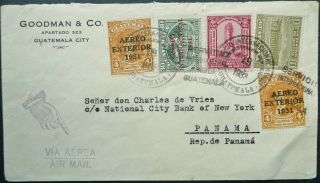 Guatemala 18 Jul 1933 Airmail Postal Cover To National Bank,  Panama - See