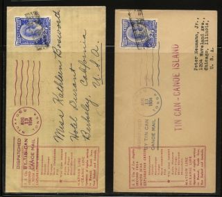 Tonga 2 Tin Can Mail Covers,  1934 Cachets Ms1208