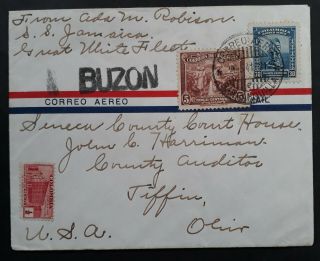 Rare 1941 Colombia Airmail Cover Ties 3 Stamps Canc Barranquilla To Usa