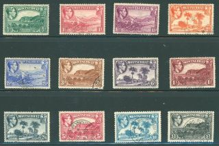 Montserrat 1938 - 48 Definitive Set Fine Sg 101/112 Cat £70