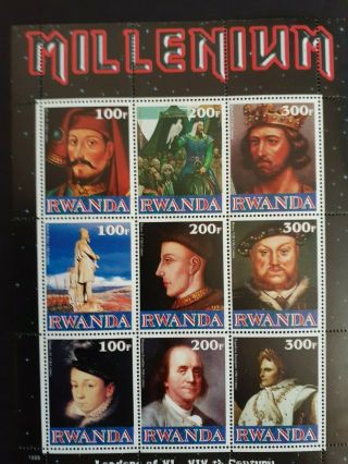 Rwanda Great Old Mnh Leaflet With High Value Stamps As Per Photo.  Very