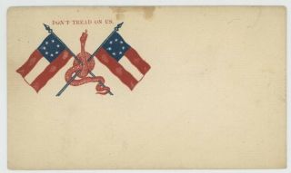 Mr Fancy Cancel Csa Patriotic Cover Crossed Flags Snake Don 