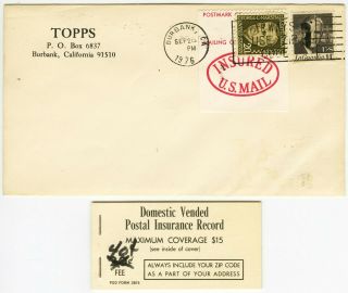 Qi2 (20c Revalued To 40c) Postal Insurance Stamp - 9/26/1976 - Insured Mail
