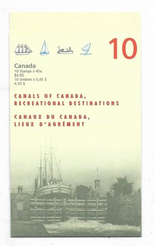 Canada Sc 1734a Bk 208 Booklet Open Cover Canals Mnh F - Vf