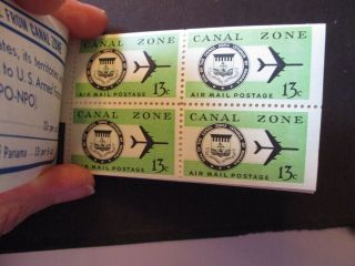 1971 Canal Zone 13c S C49a,  5 panes of 4v each,  Booklet stamps w/panels MNH OG 2