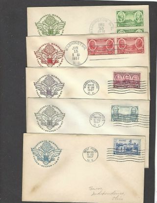 785 - 94 1937 Army - Navy Issue Fdc - Complete Set - House Of Farnam Cachets On All