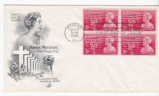 Moina Michael 977 Block Us First Day Cover 1948 Art Craft Cachet Fdc