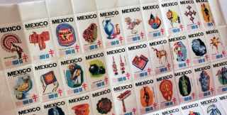 Full Sheet of 50,  Mexican Postage Stamps 1968 - 69,  Postal - Latin America 5