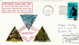 Rattlesnake Island Local Post Nov 23,  1971 W/prevent Drug Abuse Stamp