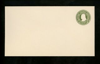 Us Postal Stationery U420 Envelope Entire 1c Green On White Franklin Die 1